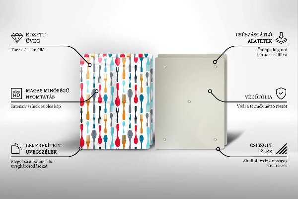 Skleněná deska za sporák Ilustrace lžíce