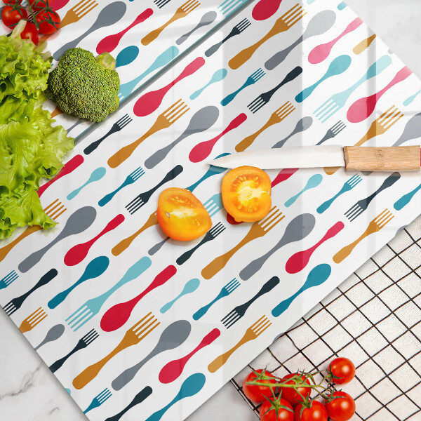 Skleněná deska za sporák Ilustrace lžíce