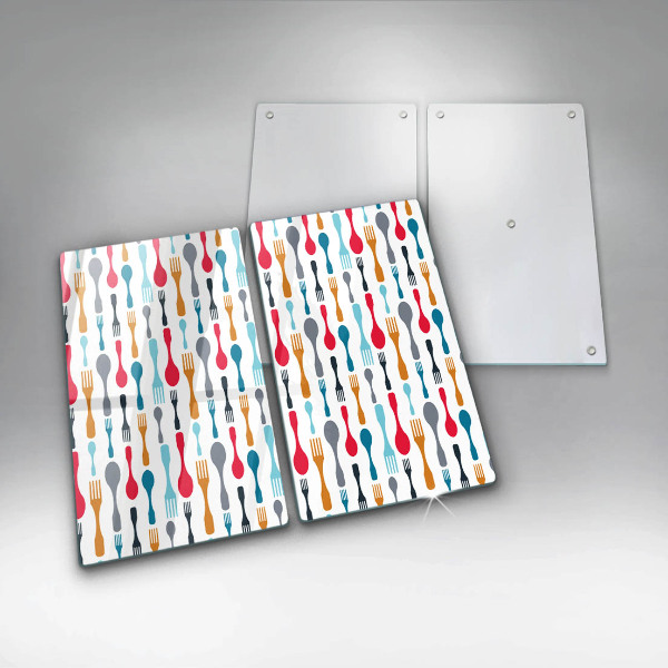 Skleněná deska za sporák Ilustrace lžíce