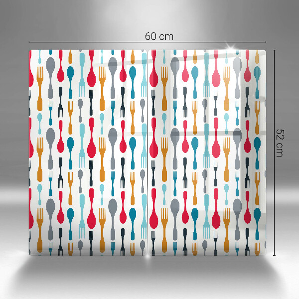 Skleněná deska za sporák Ilustrace lžíce