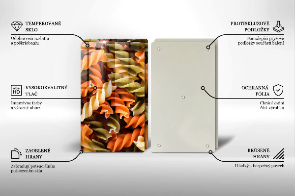 Skleněná deska za sporák Fusilli těstoviny