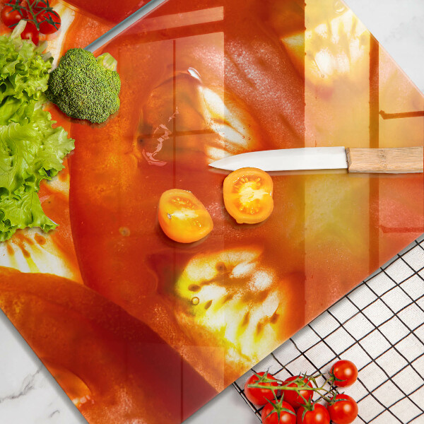 Skleněná deska za sporák Plátek červeného rajčete