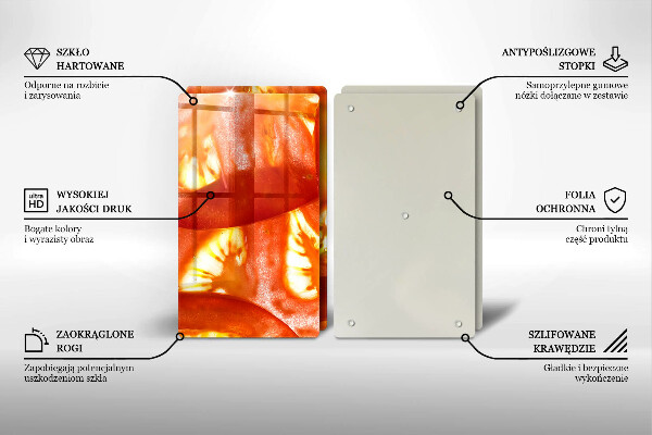 Skleněná deska za sporák Plátek červeného rajčete