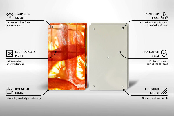 Skleněná deska za sporák Plátek červeného rajčete