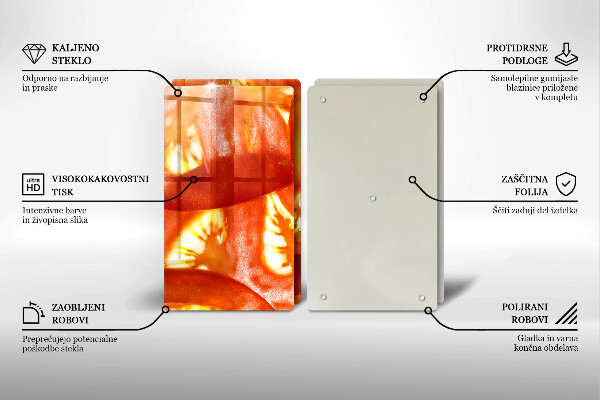 Skleněná deska za sporák Plátek červeného rajčete