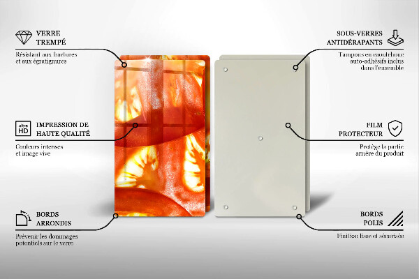 Skleněná deska za sporák Plátek červeného rajčete