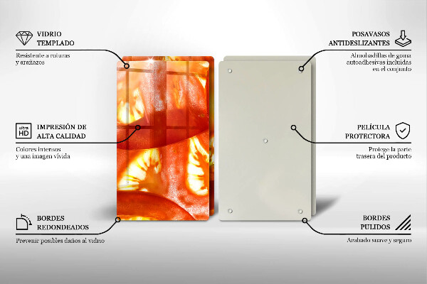 Skleněná deska za sporák Plátek červeného rajčete