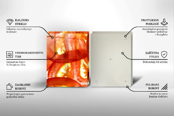 Skleněná deska za sporák Plátek červeného rajčete