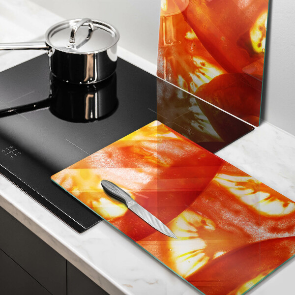 Skleněná deska za sporák Plátek červeného rajčete