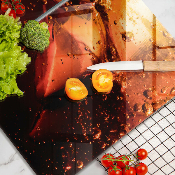 Skleněná deska za sporák Kolový nápoj s ledem