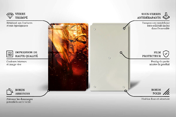 Skleněná deska za sporák Kolový nápoj s ledem