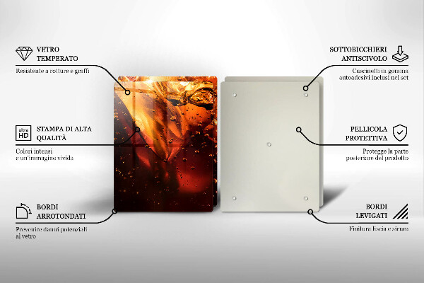 Skleněná deska za sporák Kolový nápoj s ledem