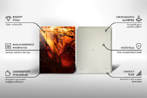 Skleněná deska za sporák Kolový nápoj s ledem