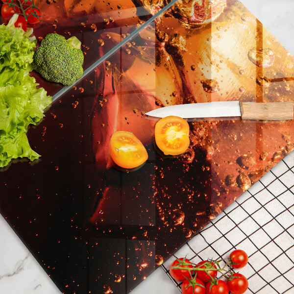 Skleněná deska za sporák Kolový nápoj s ledem