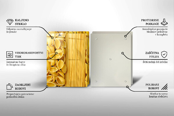Skleněná deska za sporák Těstoviny