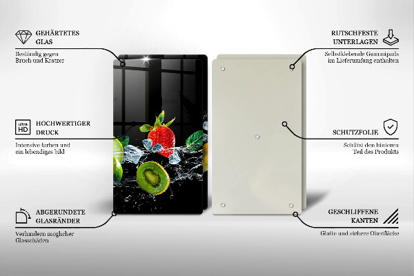 Skleněná deska za sporák Ovoce ve vodě