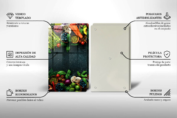 Skleněná deska za sporák Čerstvá zelenina