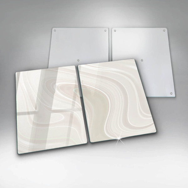 Skleněná deska za sporák Krémová textura