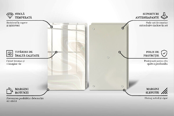 Skleněná deska za sporák Krémová textura