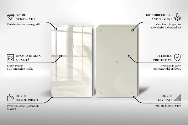 Skleněná deska za sporák Krémová textura