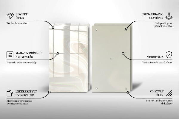 Skleněná deska za sporák Krémová textura