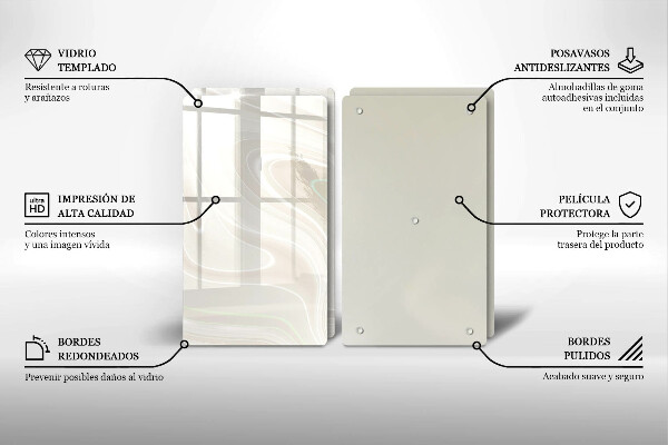 Skleněná deska za sporák Krémová textura