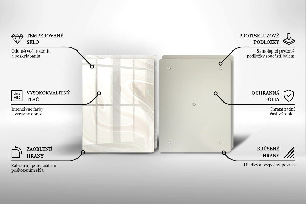 Skleněná deska za sporák Krémová textura