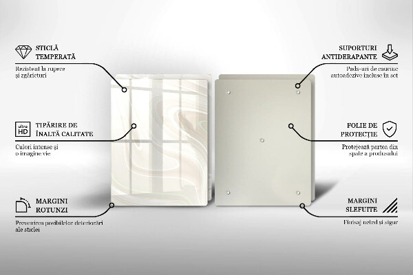 Skleněná deska za sporák Krémová textura
