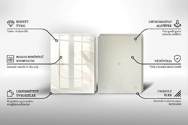 Skleněná deska za sporák Krémová textura