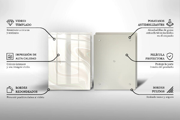 Skleněná deska za sporák Krémová textura