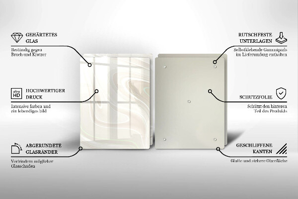 Skleněná deska za sporák Krémová textura