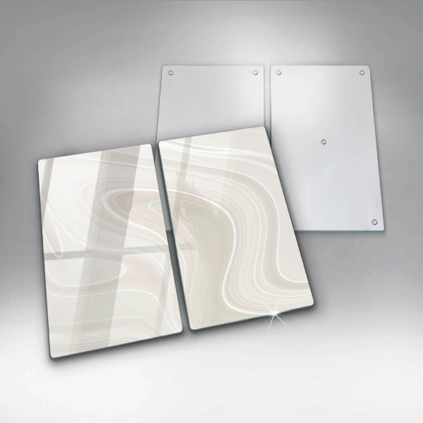 Skleněná deska za sporák Krémová textura