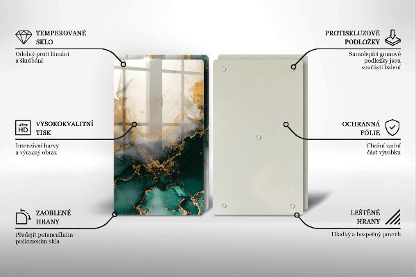 Skleněná deska za sporák Vícebarevný mramor