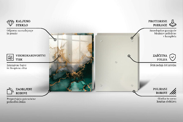 Skleněná deska za sporák Vícebarevný mramor