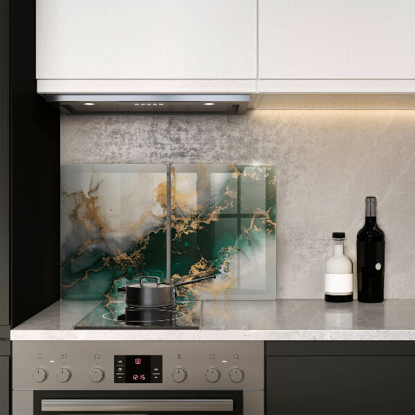 Skleněná deska za sporák Vícebarevný mramor