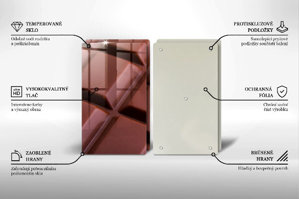 Skleněná deska za sporák Čokoládové kostky