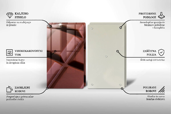 Skleněná deska za sporák Čokoládové kostky