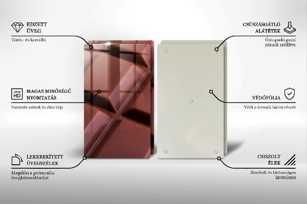 Skleněná deska za sporák Čokoládové kostky