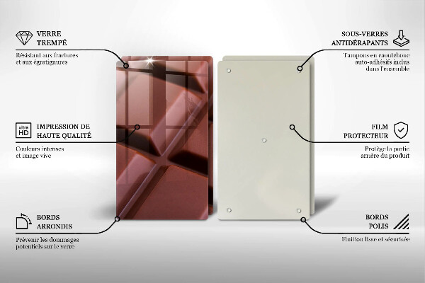 Skleněná deska za sporák Čokoládové kostky