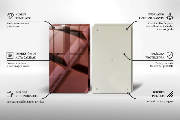 Skleněná deska za sporák Čokoládové kostky