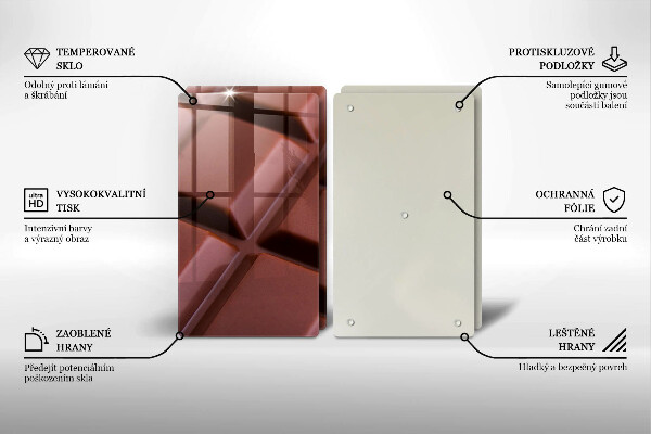 Skleněná deska za sporák Čokoládové kostky