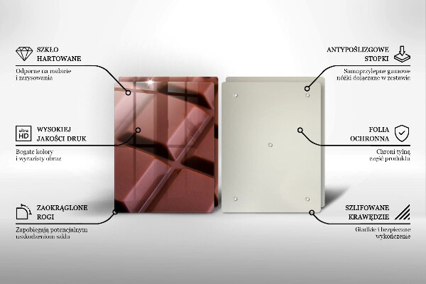 Skleněná deska za sporák Čokoládové kostky