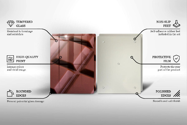 Skleněná deska za sporák Čokoládové kostky