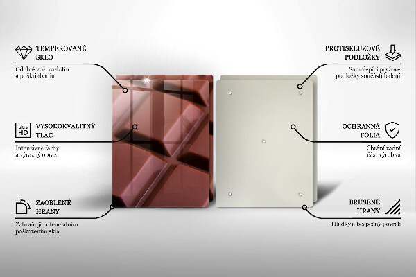 Skleněná deska za sporák Čokoládové kostky