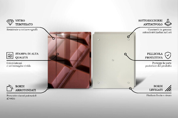 Skleněná deska za sporák Čokoládové kostky
