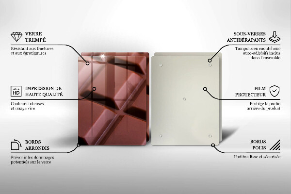 Skleněná deska za sporák Čokoládové kostky