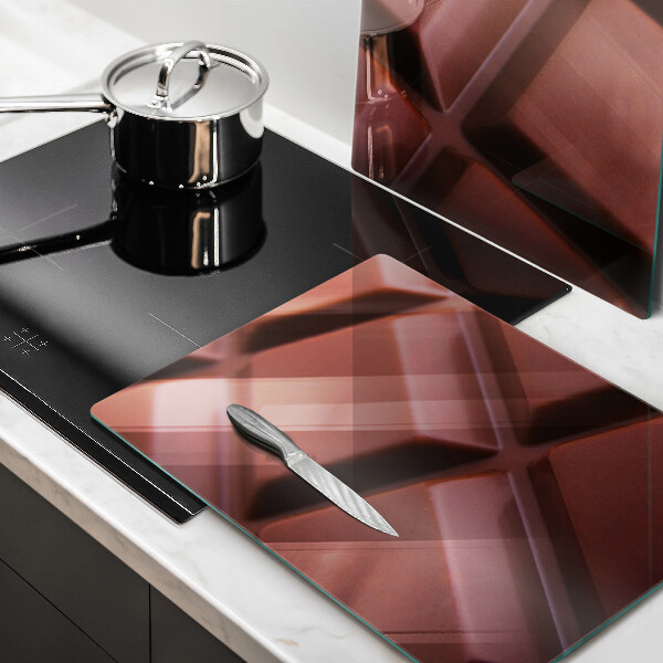 Skleněná deska za sporák Čokoládové kostky