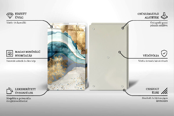 Skleněná deska za sporák Barevný mramor