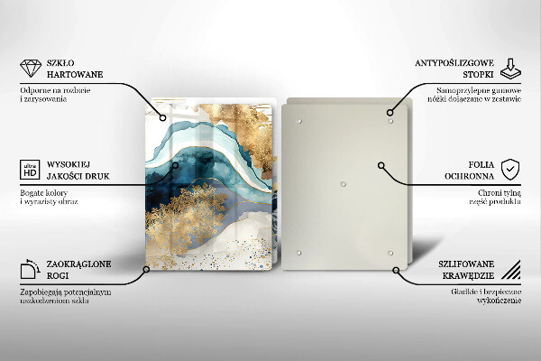 Skleněná deska za sporák Barevný mramor