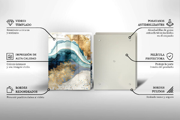 Skleněná deska za sporák Barevný mramor